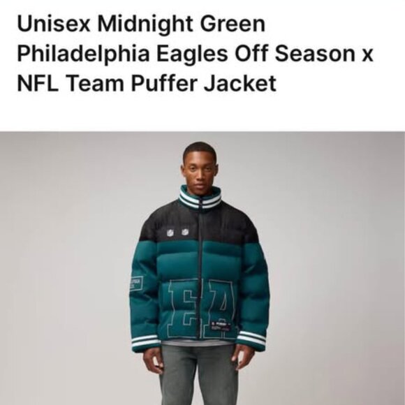 Unisex Midnight Green Philadelphia Eagles Off Season x NFL Team Puffer Jacket - Picture 8 of 9